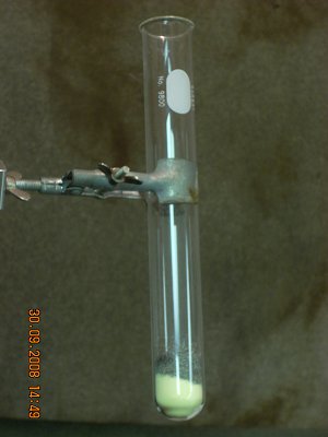 Test tube with Steel Wool and Sulphur
